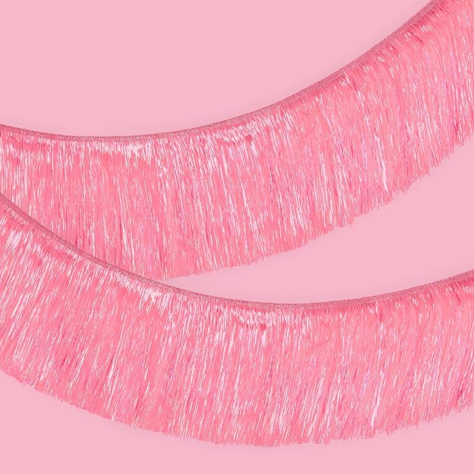xo, Fetti Pink Iridescent Fringe Banner - 5 Ft. | Bachelorette Party Decorations, Birthday Party ... | Amazon (US)