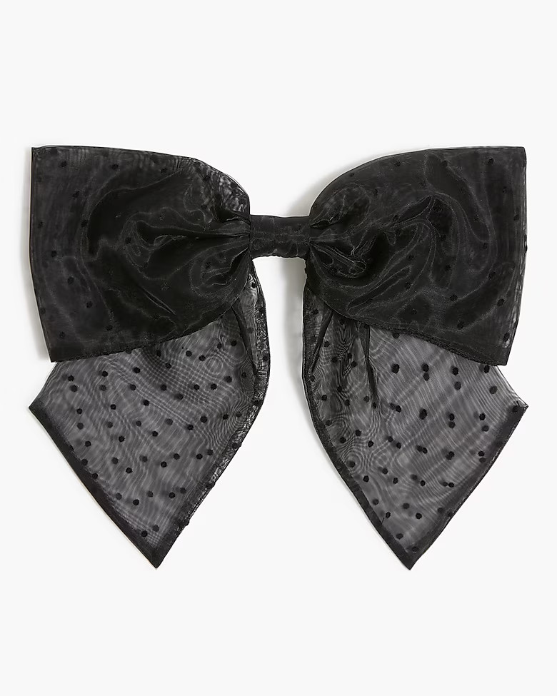 Tulle Swiss-dot bow barrette | J.Crew Factory