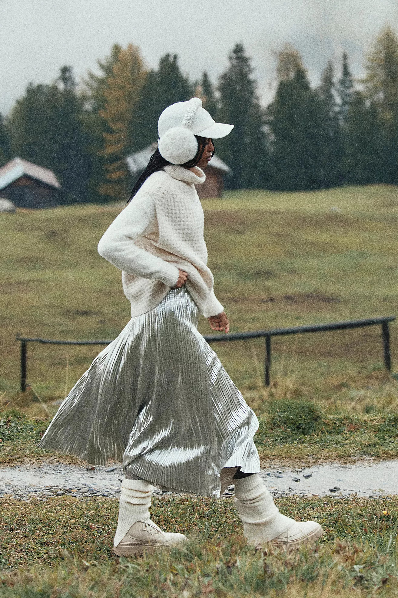 By Anthropologie Pleated Metallic Skirt | Anthropologie (US)