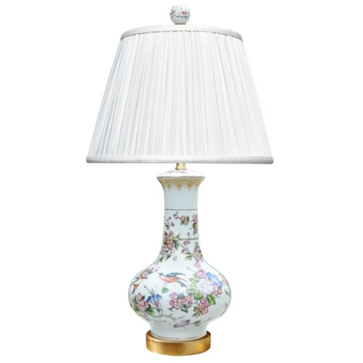 Porcelain Rose Vase Lamp With Gold Base | The Well Appointed House, LLC