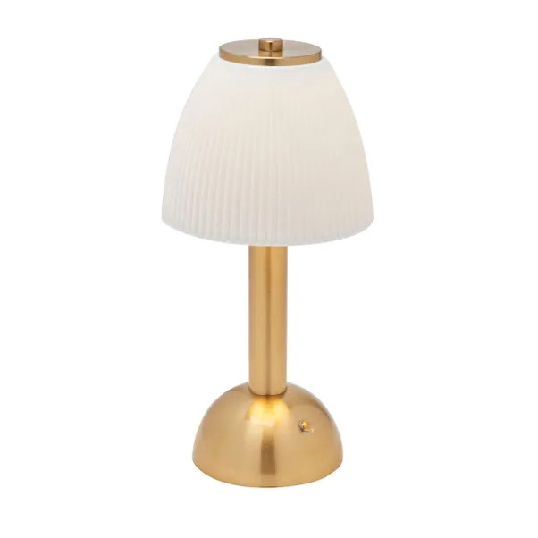 Hestia White Rechargeable Colour Changing LED Touch Table Lamp with Bronze Base | Dunelm (migrated)