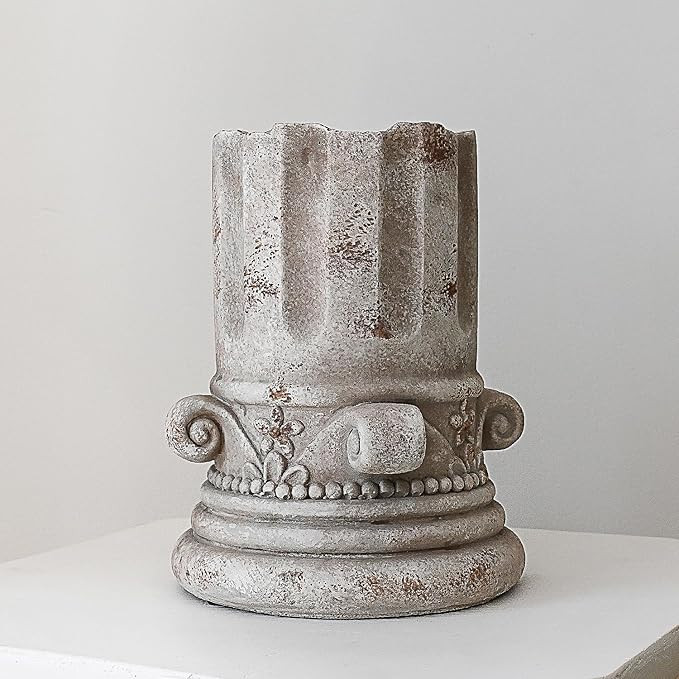 Antique Cement Vase for Living Room Bedroom Outdoor 7.48'' Farmhouse Decor for Flower Bouquet Pla... | Amazon (US)