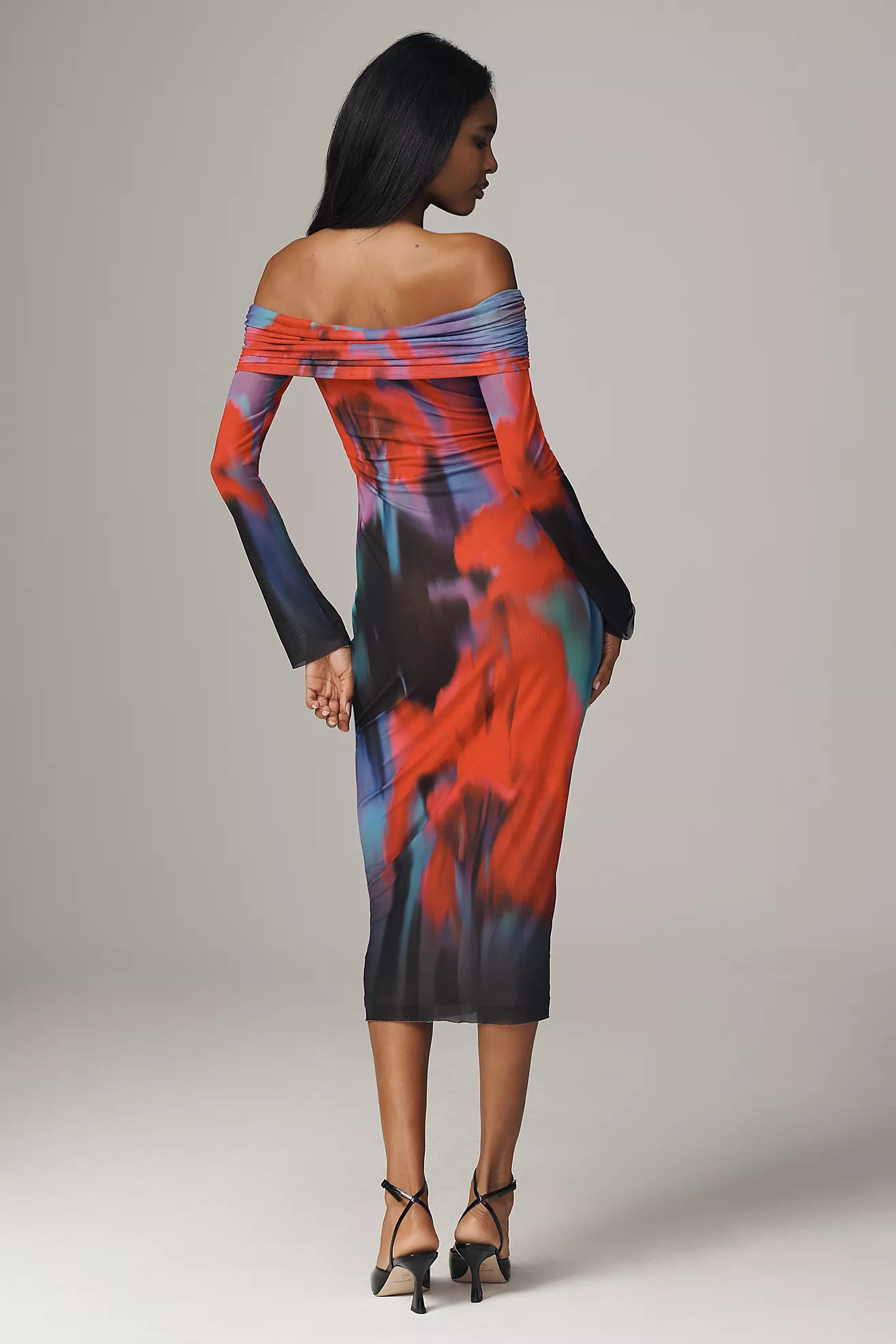 AFRM Praya Off-The-Shoulder Mesh Midi Dress | Anthropologie (US)