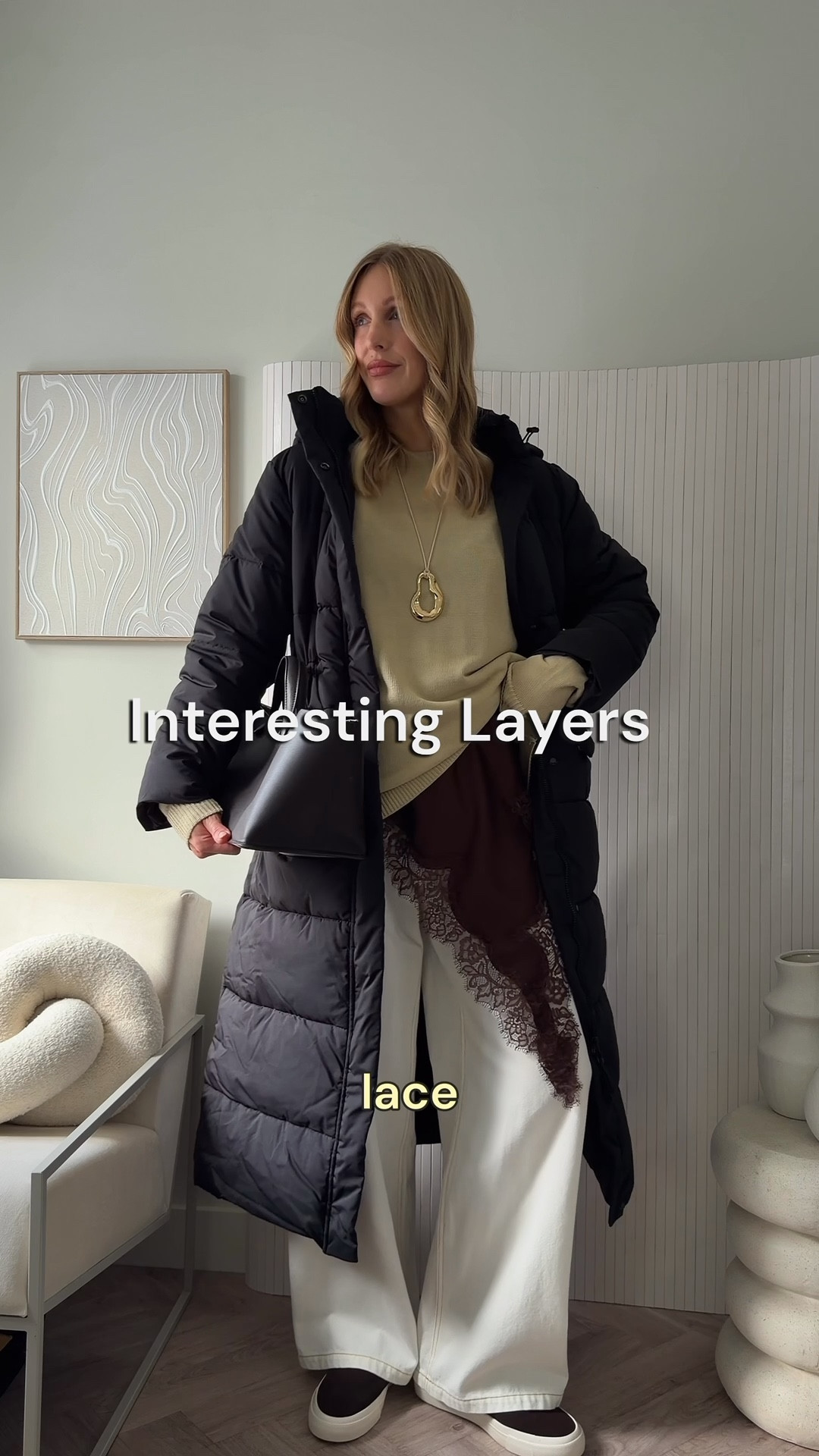 Chic puffer jacket outfits autumn winter - style tips for ways to wear a puffer coat this season 

Layer with a long lace trim cami top (mines from Zara) to add modern layers 

Try contrasting a suede trainer with wide leg trousers or wear an unexpected mesh shoe with jeans. 

Long black puffer coat WAT the brand wearing size M (UK 10 on top and I’m 5 ft 9) 

Winter outfits 

#LTKstyletip #LTKwinter #LTKautumn