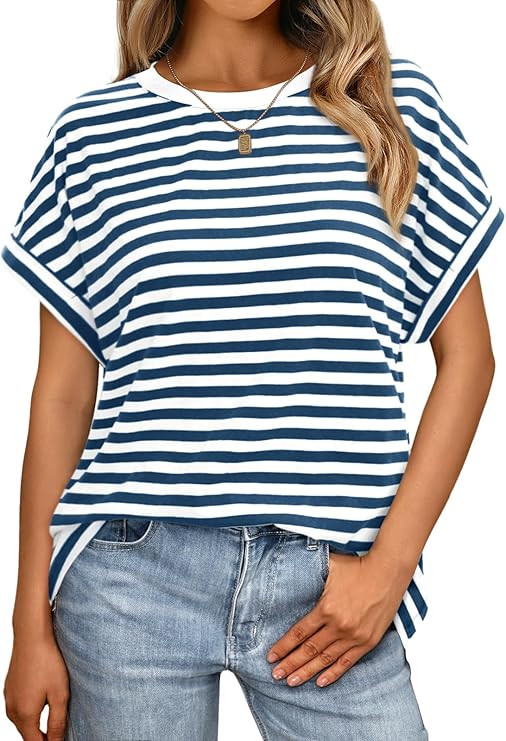 AUTOMET Women Tops Casual Basic T Shirts Loose Fit Crewneck Short Sleeve Summer Outfits | Amazon (US)