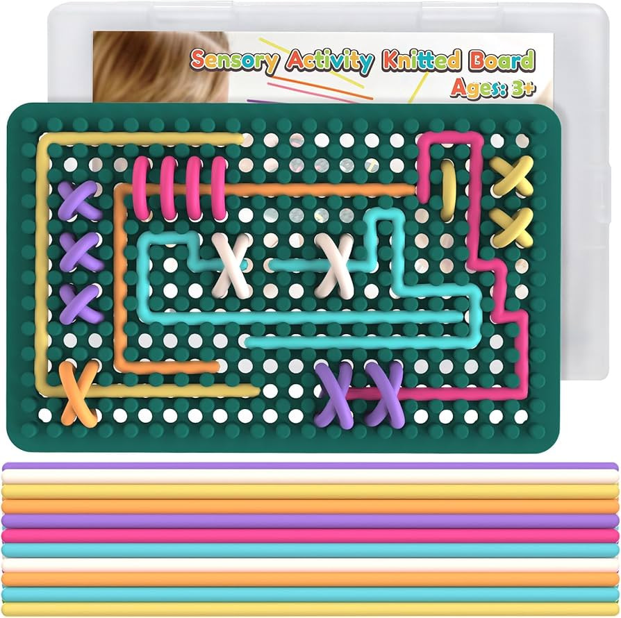 Silicone Fidget Toys for Kids, Sensory Activity Knitted Board for Stress Relief, Calming, Focus, ... | Amazon (US)