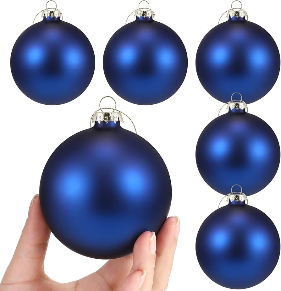 Syhood 3.15 Inch Glass Christmas Tree Ornaments 6 Pcs Christmas Ball Ornaments Hanging Christmas ... | Amazon (US)