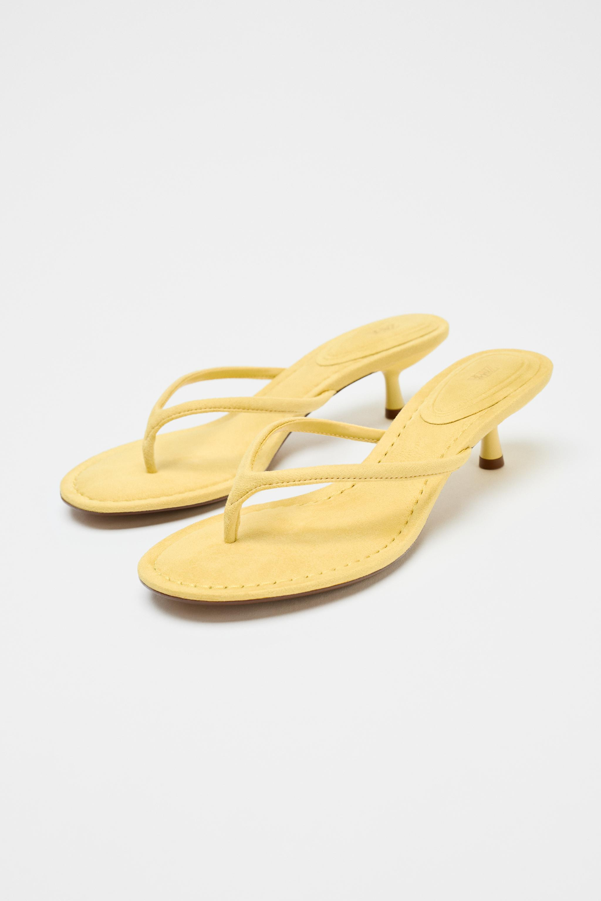 SOFT-FINISH KITTEN HEEL SANDALS | Zara UK