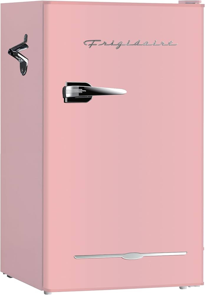 Frigidaire EFR376 Retro Bar Fridge Refrigerator with Side Bottle Opener, 3.2 cu. Ft, Pink/Coral | Amazon (US)