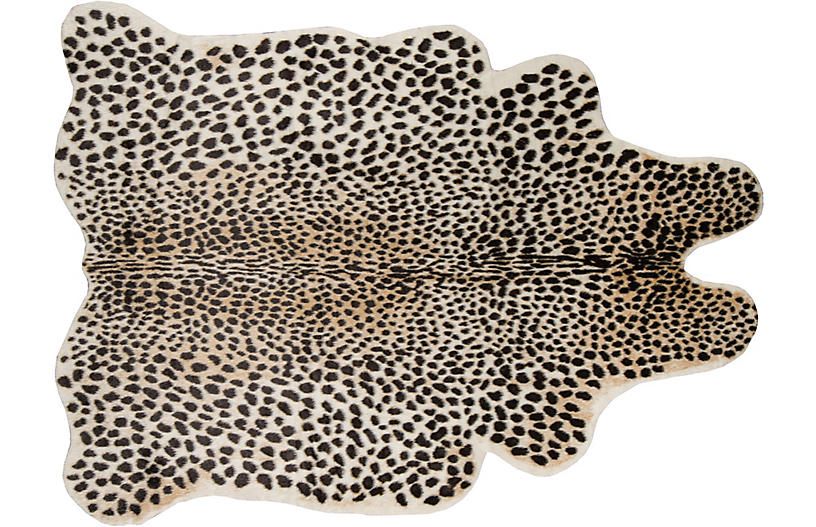 5'x8' Acadia Cheetah Faux-Hide Rug, Brown/Multi | One Kings Lane