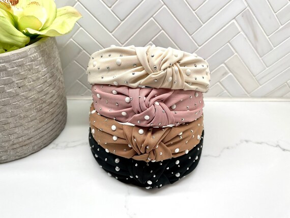 Pearl Rhinestone Top Knot Headband / High End Top Knot | Etsy Canada | Etsy (CAD)