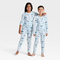 Kids' "Tis the Ski-son!" Cozy Knit Long Sleeve Shirt and Pants Holiday Matching Family Pajama Set... | Target