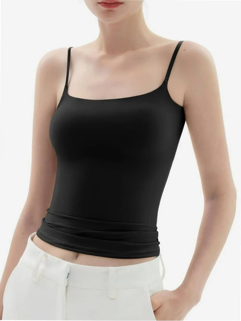 Stretch Camisole Tank Tops for Women - Spaghetti Strap Undershirt Cami Fits Women | Walmart (US)