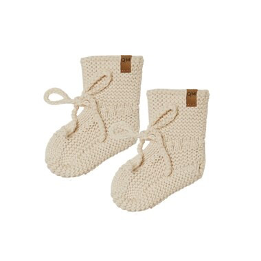 Knit Booties, Natural 3-6 Months | Indigo (CA)
