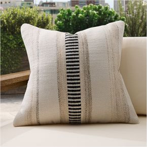 Outdoor Natural Split Stripe Pillow | West Elm (US)