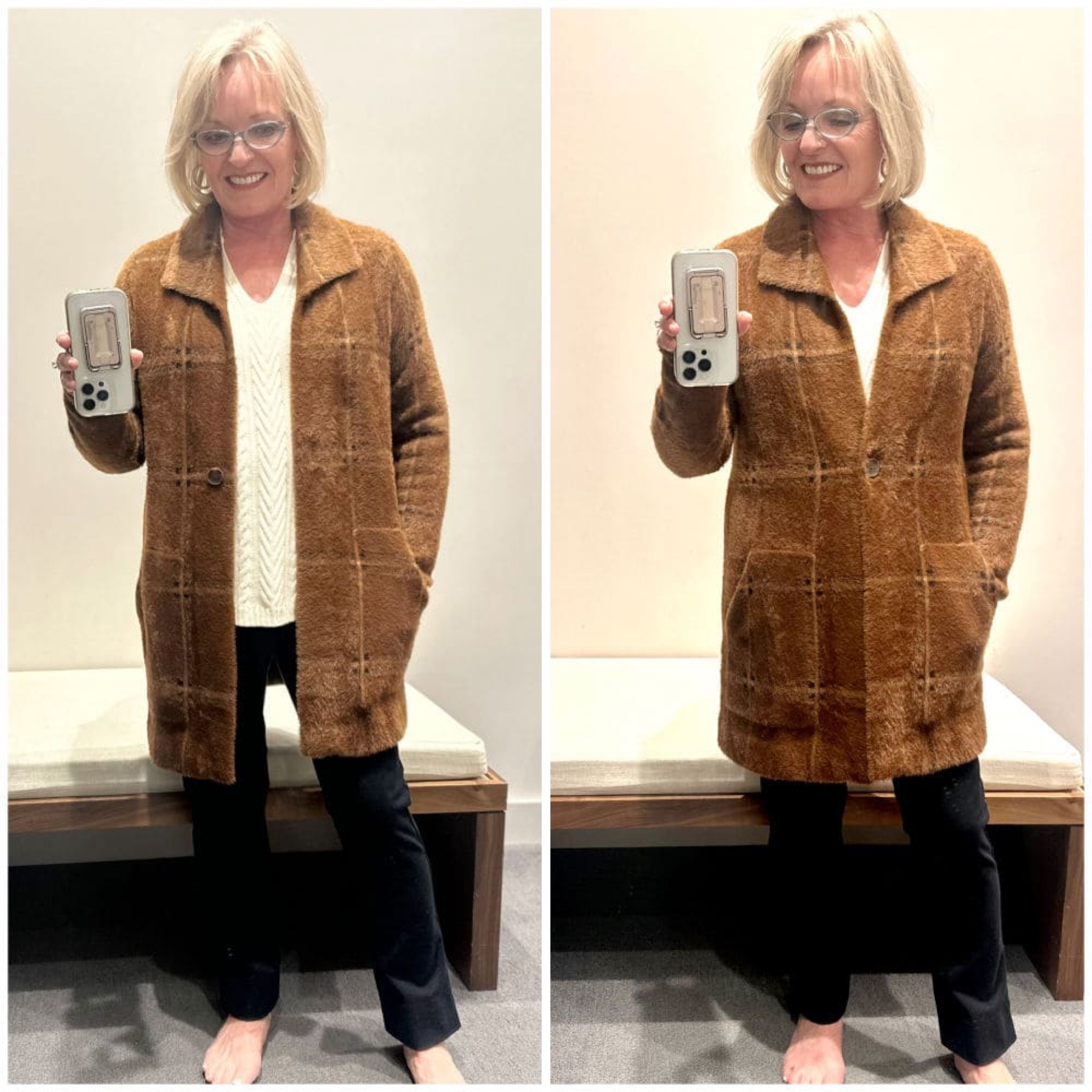 This soft sweater jacket from jbæ, Jill just screams fall! It has the feel of a jacket and a sweater knit fabric that is fuzzy and soft. The plaid’s lineup, which is a good quality indicator. I have the cable polo sweater underneath and the smooth,, slim, leg pants which look great with a larger jacket like this.

#Jill #Jjillfashion #Fashion #FallFashion #FallOutfit #Fashionover50 #Fashionover60 #SweaterJacket 

#LTKstyletip #LTKworkwear #LTKSeasonal