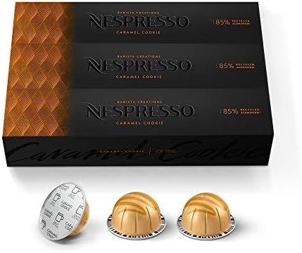 Amazon.com : Nespresso Capsules VertuoLine, Caramel Cookie, Mild Roast Coffee, 30 Count Coffee Po... | Amazon (US)