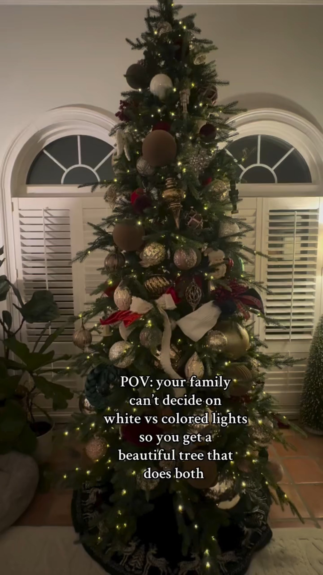Kids like colored lights. Mama likes white. So we compromised and got a tree that does both. 🤩 
#christmastree #christmasdecor