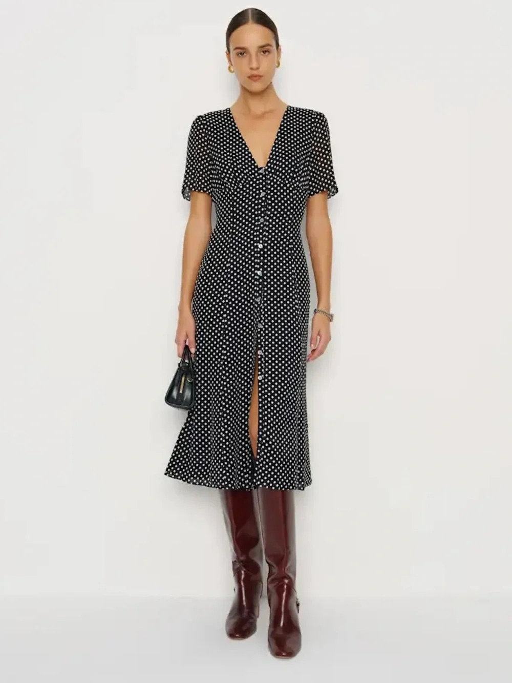 NWT Reformation Lise Midi Dress in Orion Dot Size 4 | Poshmark