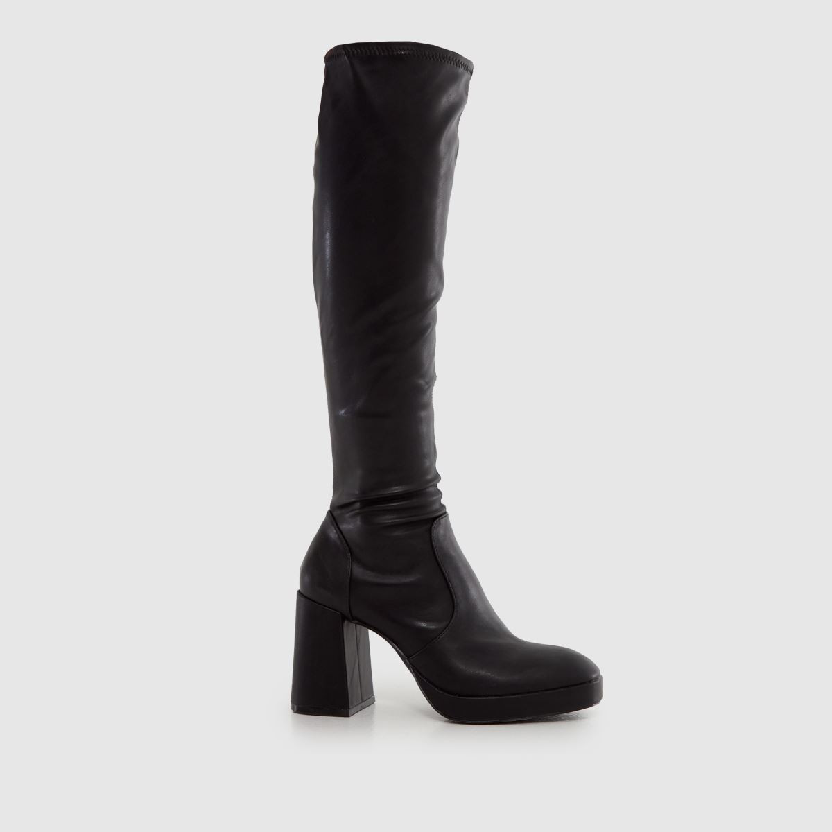 schuh black della platform knee boot boots | Schuh