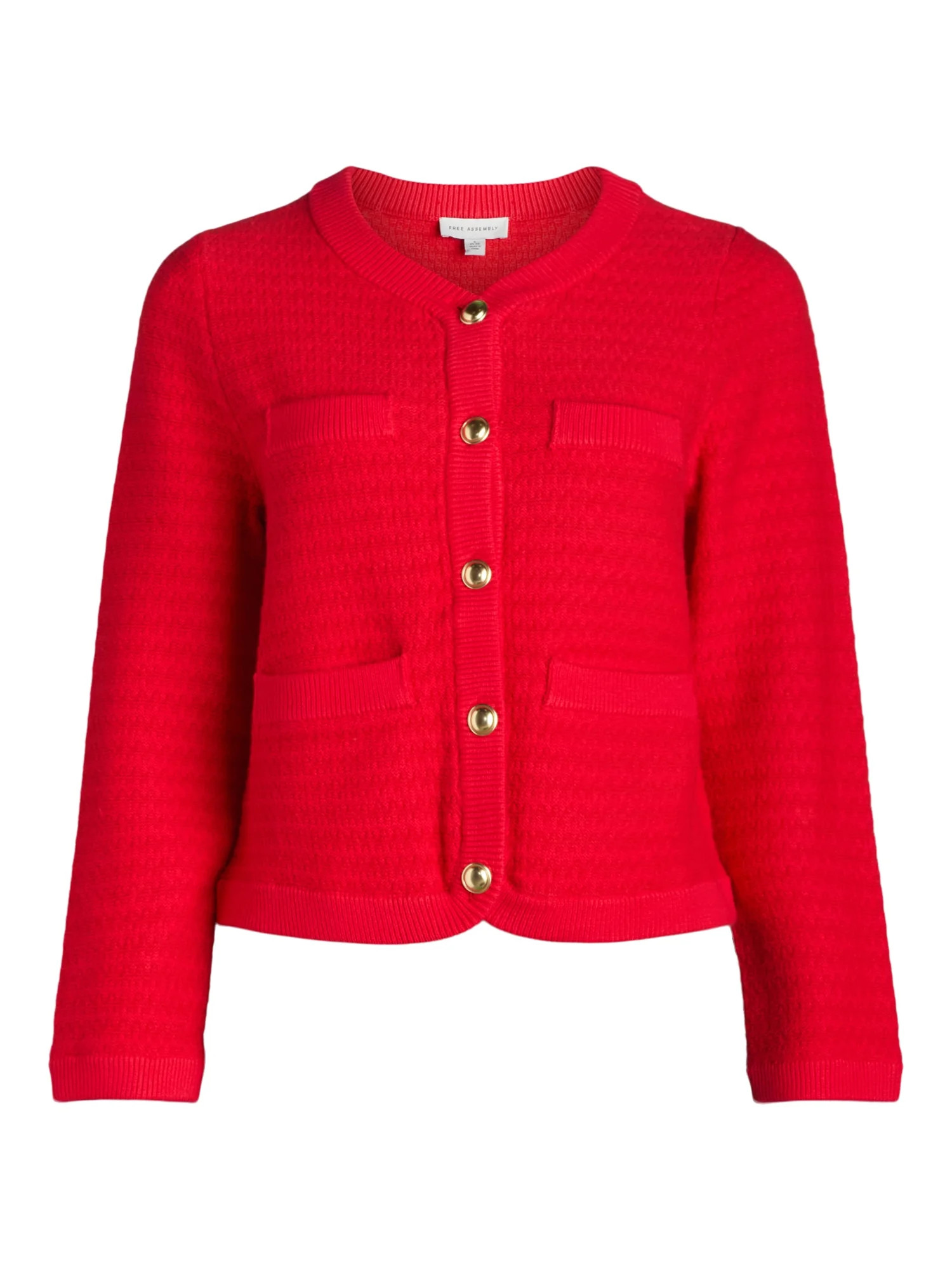 Free Assembly Women’s Welt Pocket Cardigan Sweater, Lightweight, Sizes XS-XXXL | Walmart (US)