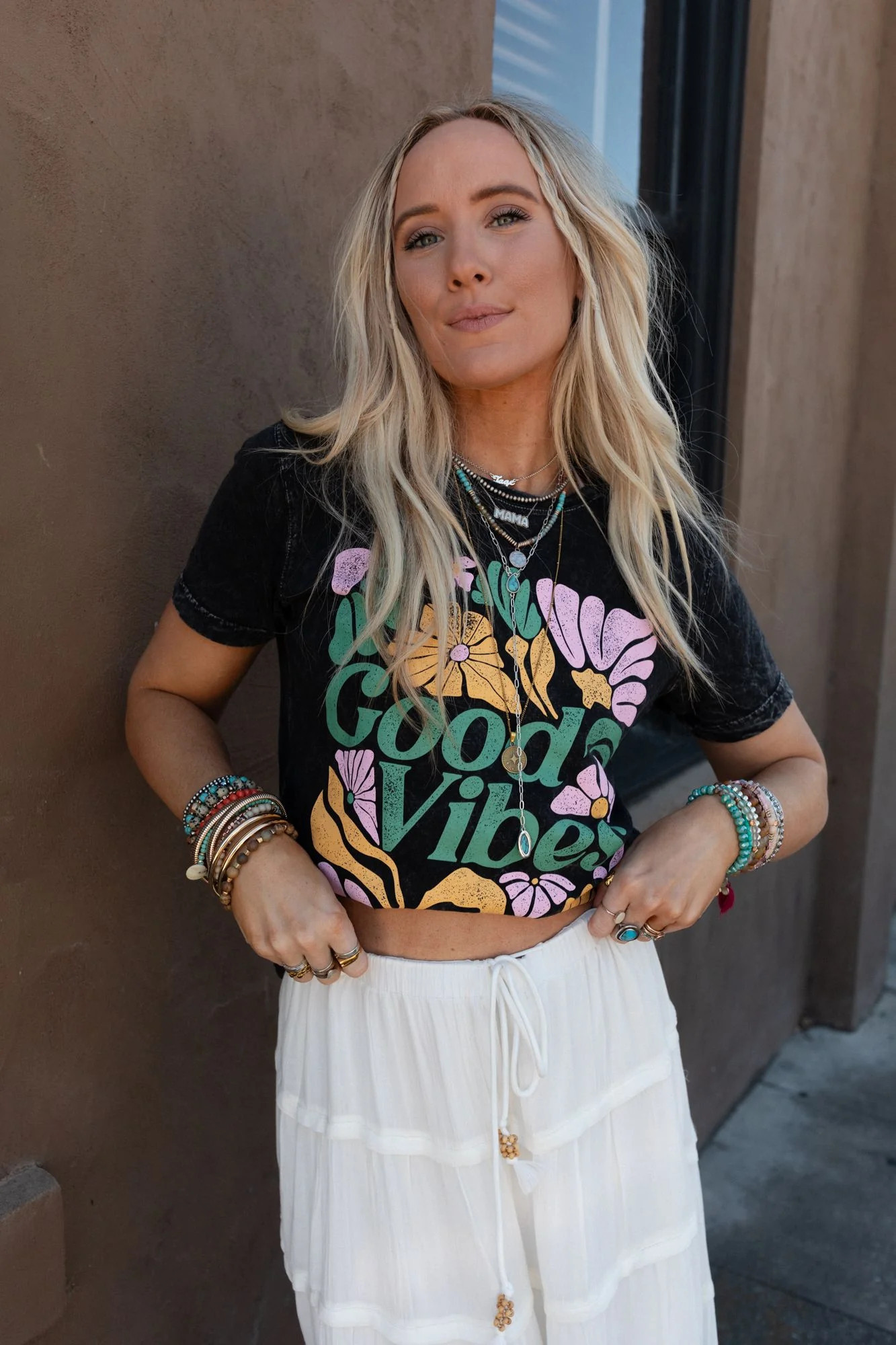 All Good Vibes Graphic Tee - Black | Three Bird Nest