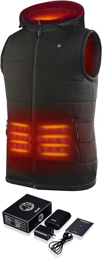 Sailwind Men's Lightweight Heated Vest Smart Electric Rechargeable Jacket With Removable Hood (Ba... | Amazon (US)