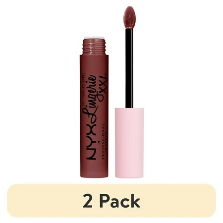 (2 pack) NYX Professional Makeup Lip Lingerie XXL Smooth Matte Liquid Lipstick 16hr Longwear Deep Mesh 0.13 fl oz | Walmart (US)