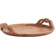 Mud Pie Wood Braided Handle Tray; 18" dia | Amazon (US)