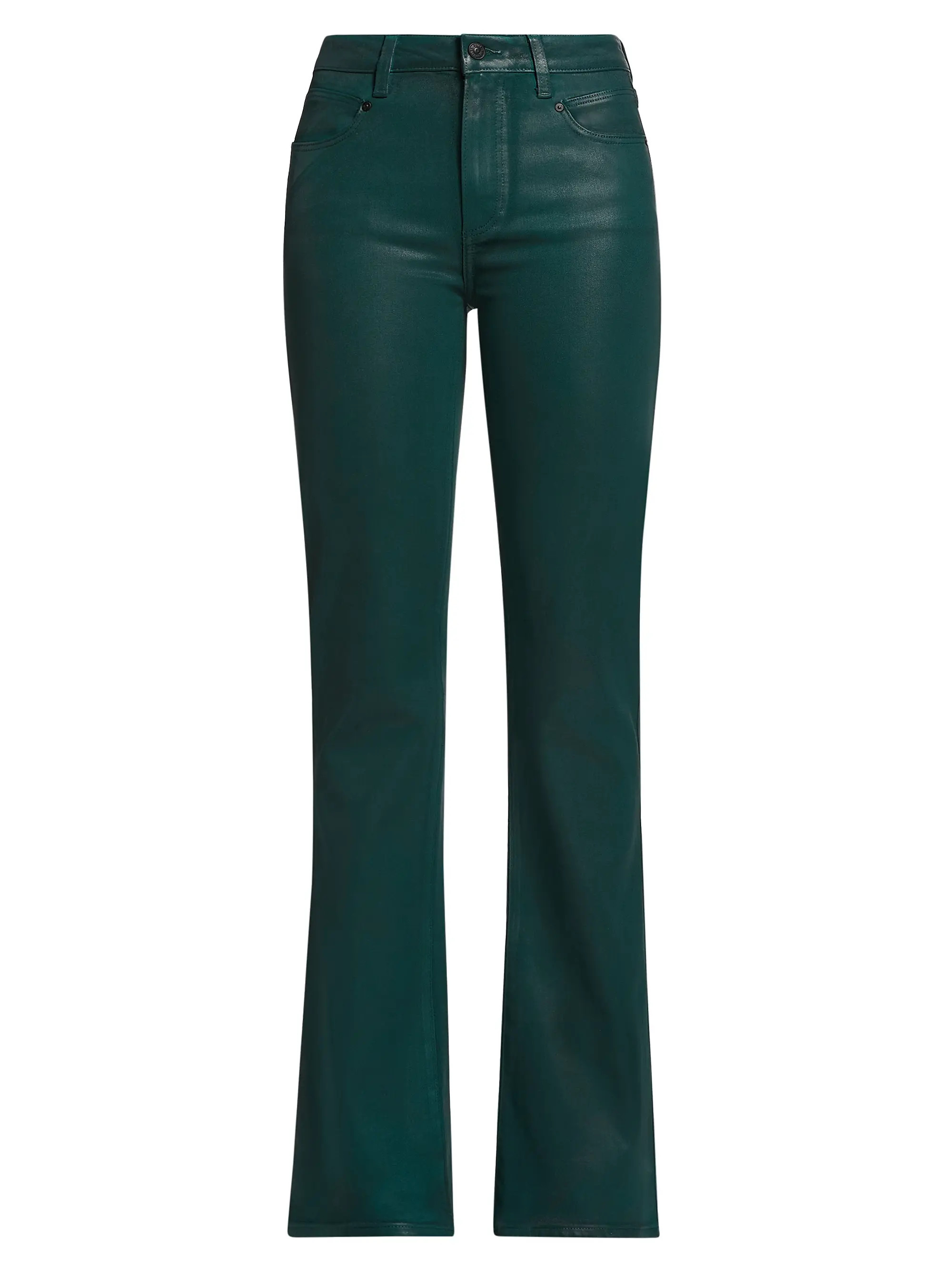 Laurel Canyon High-Rise Coated Boot-Cut Pants | Saks Fifth Avenue