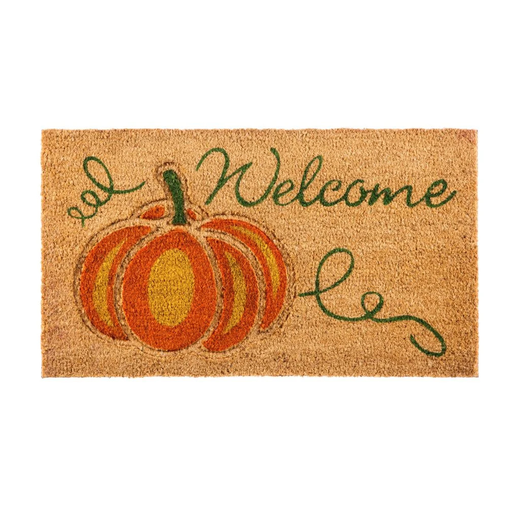 August Grove® Cathal Pumpkin Coir 28 in. x 0.56 in. Non-Slip Outdoor Door Mat & Reviews | Wayfai... | Wayfair North America