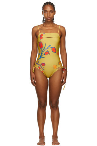 SSENSE Exclusive Yellow Peeka One-Piece Swimsuit | SSENSE