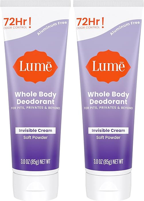 Lume Whole Body Deodorant - Invisible Cream Tube - 72 Hour Odor Control - Aluminum Free, Baking S... | Amazon (US)