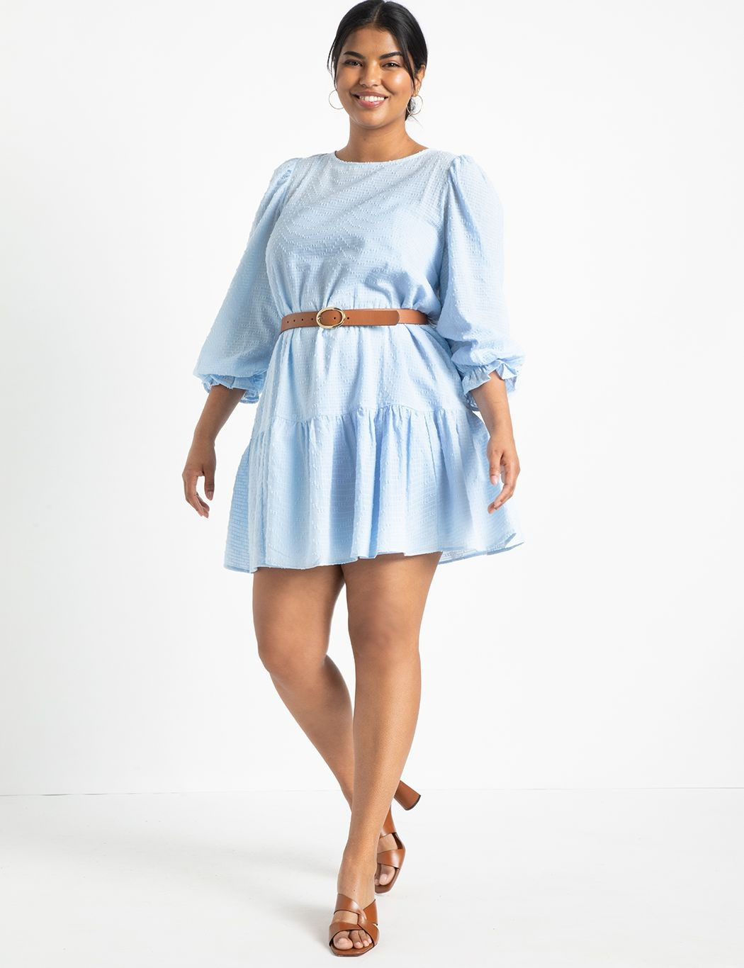 Textured Cotton Easy Day Dress | Eloquii