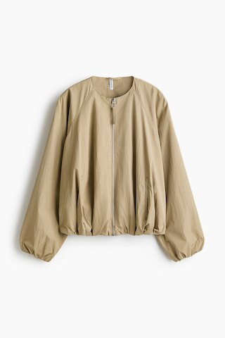 H & M - Bubble-Hem Bomber Jacket - Beige | H&M (US + CA)