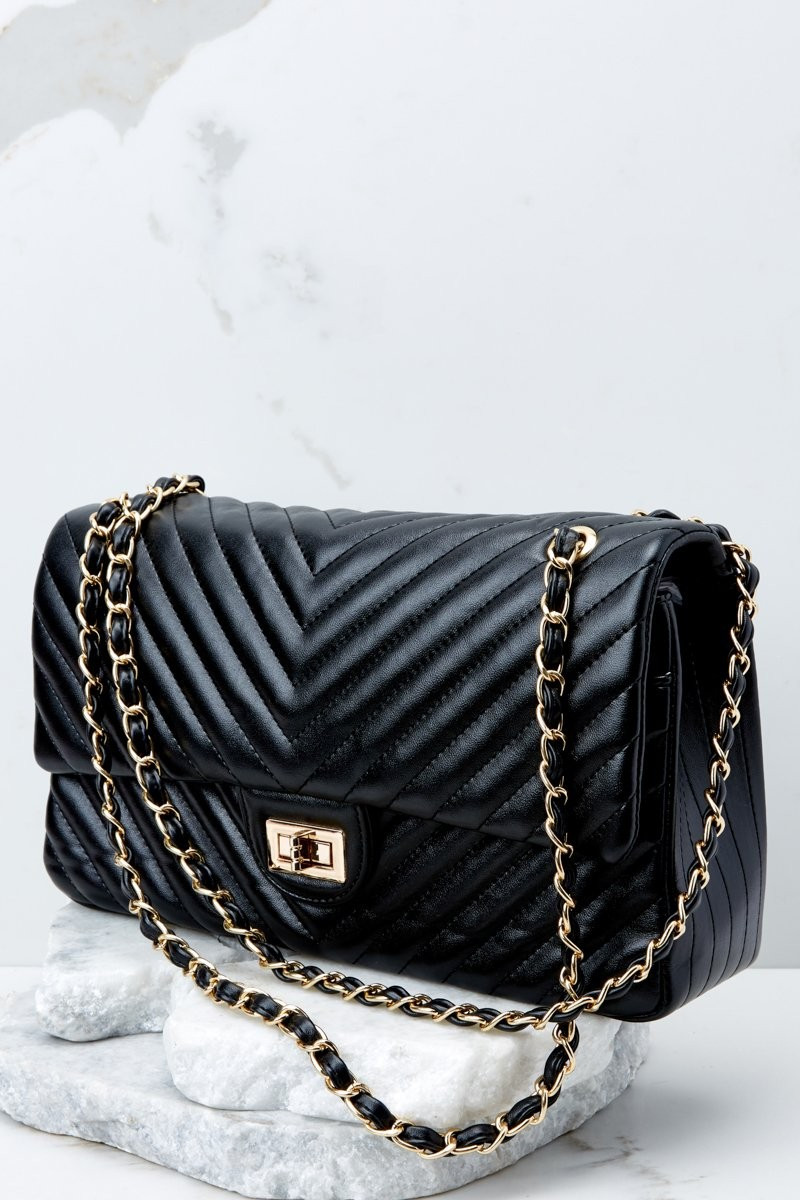 Polished And Poised Black Bag | Red Dress 