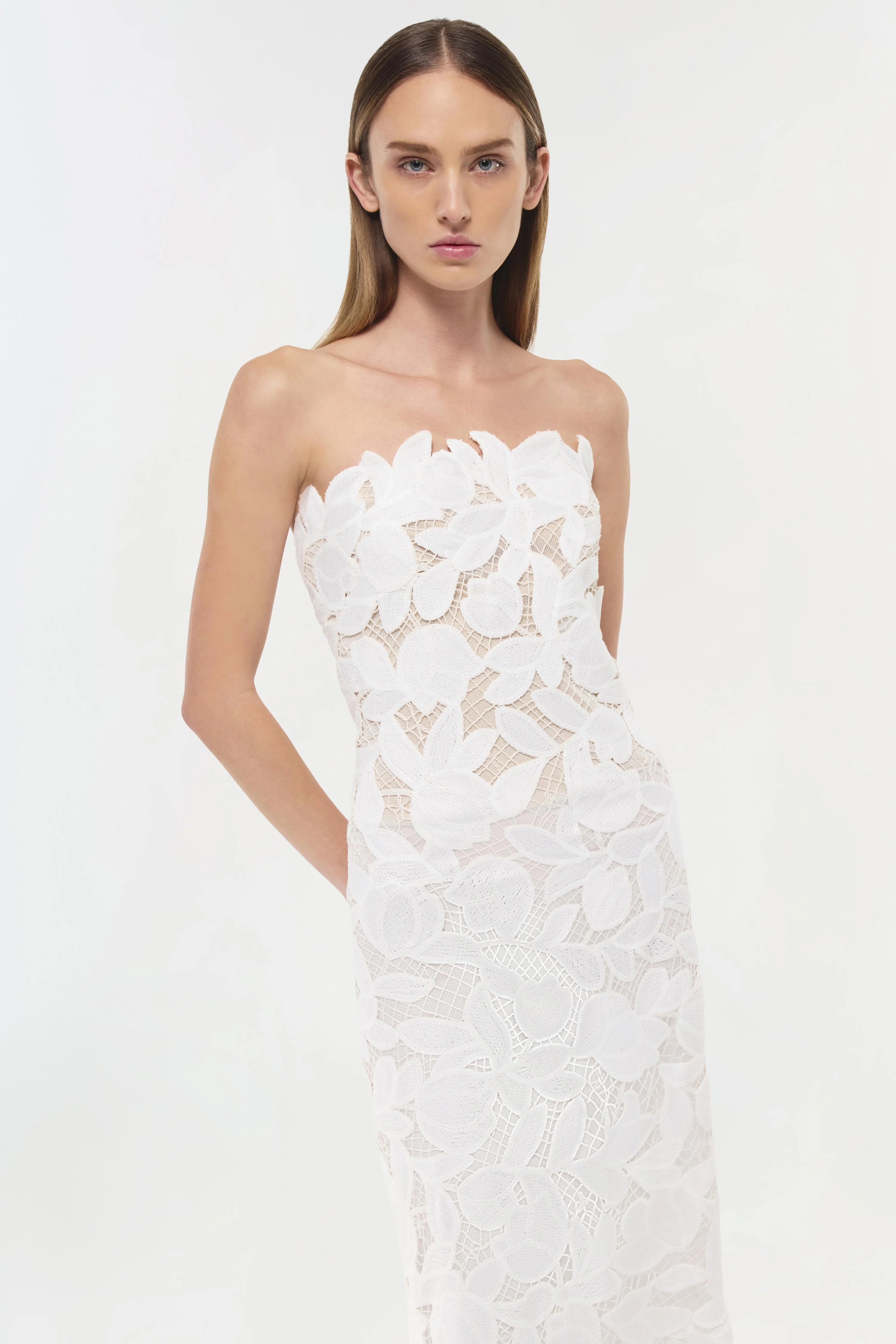 Valletta Strapless Embroidered Dress | Simkhai