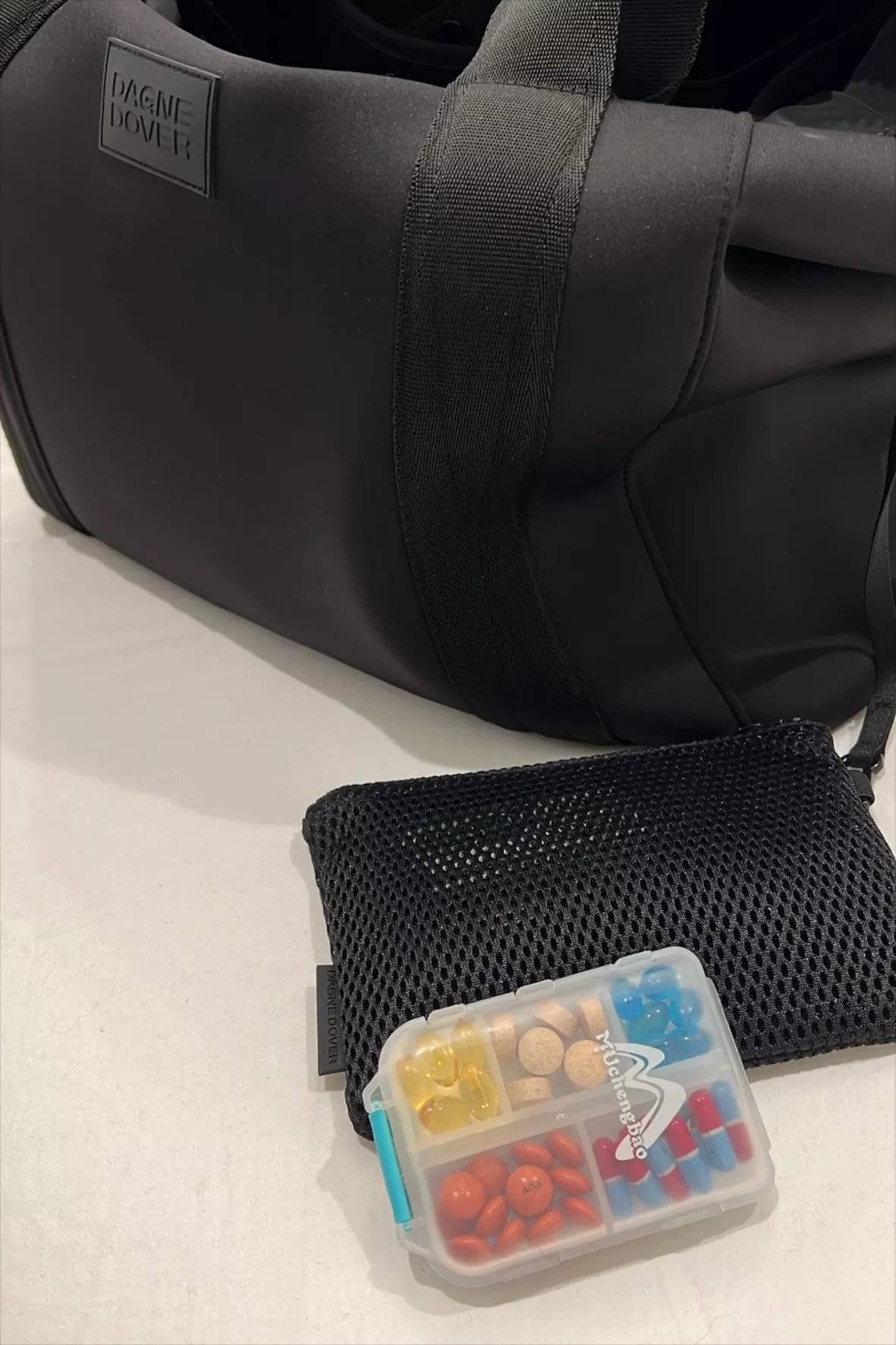 Meacolia 3 Pack 8 Compartments Travel Pill Organizer Moisture Proof Small Pill Box for Pocket Purse Daily Pill Case Portable Medicine Vitamin Holder
