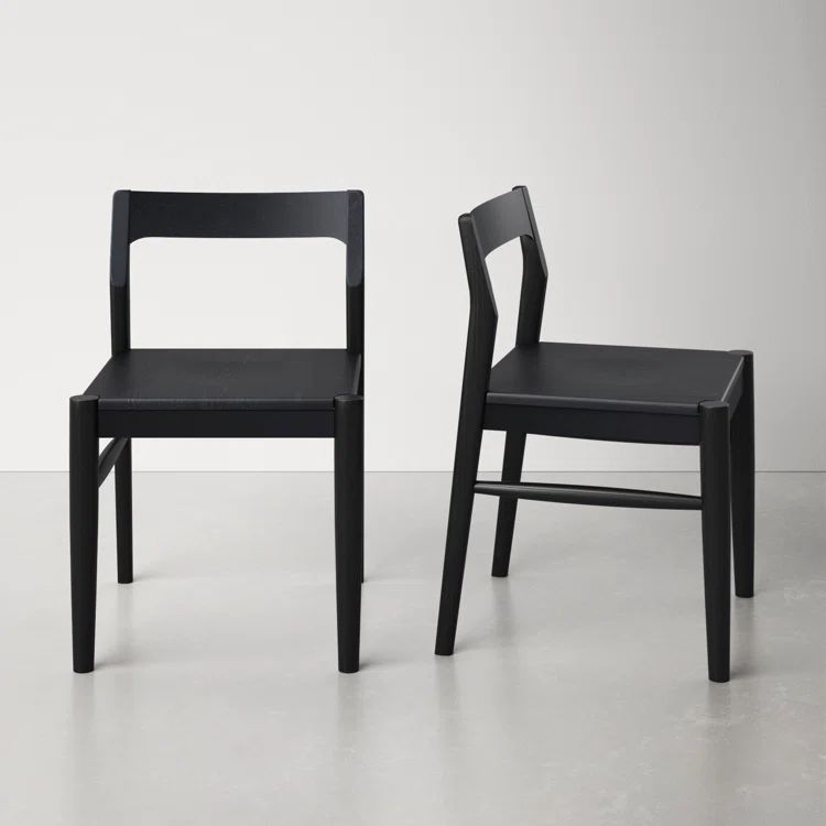 Krieger Solid Wood Slat Back Side Chair in Black | Wayfair North America