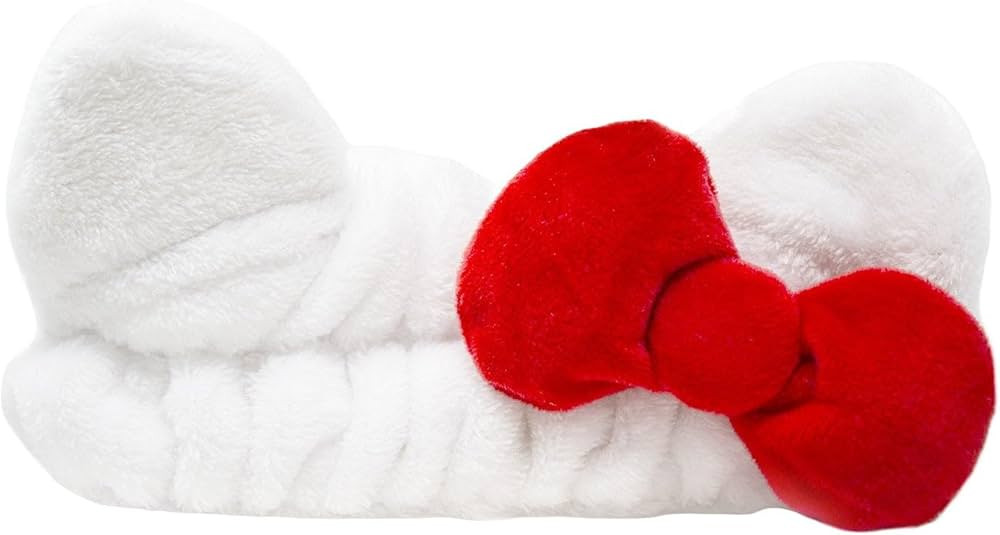 The Crème Shop Hello Kitty x Plush Spa Headband with Hello Kitty's Signature Bow, Face Wash Hair... | Amazon (US)