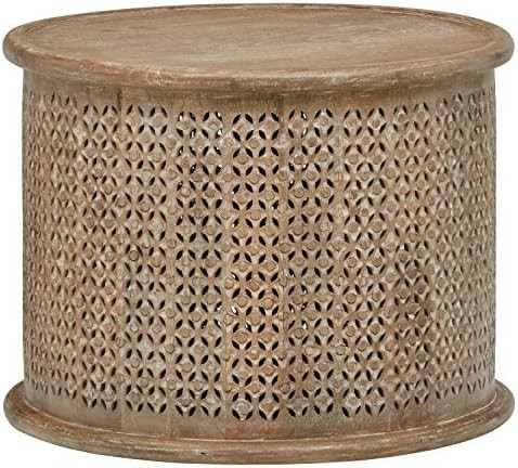 Amazon Brand – Stone & Beam Commodore Casual Round Coffee Table, 23.6"W, Whitewash Mango Wood | Amazon (US)