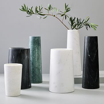 Foundations Marble Cylinder Vases | West Elm (US)