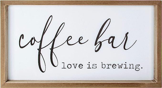 VILIGHT Coffee Bar Accessories Love Is Brewing - Farmhouse Coffee Sign Wall Decor for Kitchen - V... | Amazon (US)