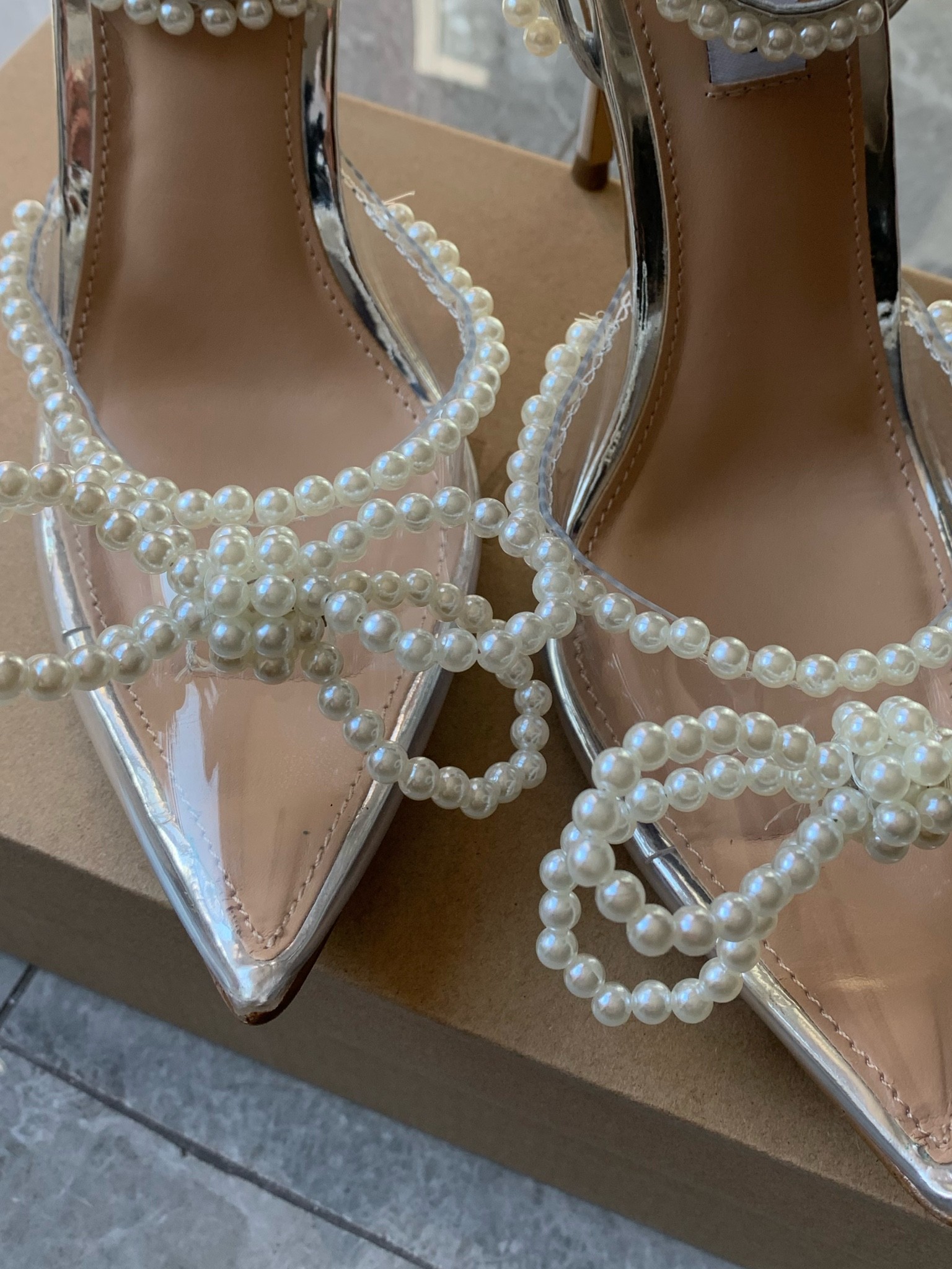 Mach and Mach pearl bow heels  dupe! 