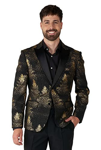 Opposuits Men's Party Blazer - Christmas Holiday Outfit - Slim Fit - Black and Gold | Amazon (US)