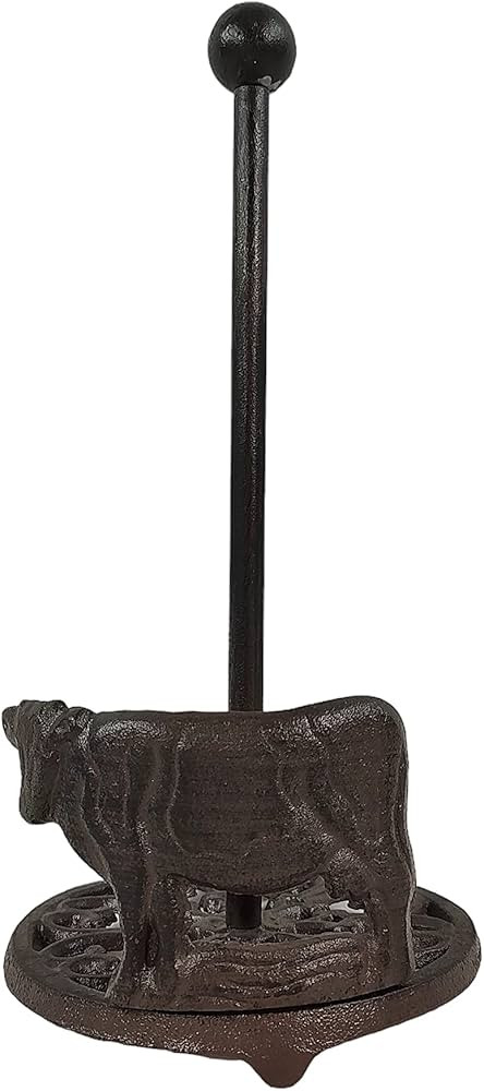 De Leon Collections Cast Iron Brown Rustic Western Farmhouse Country Dairy Cow Freestanding Weigh... | Amazon (US)