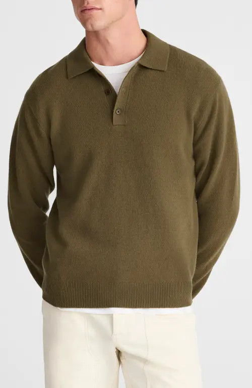 Madewell Merino Wool Polo Sweater in Bay Leaf at Nordstrom, Size Large | Nordstrom