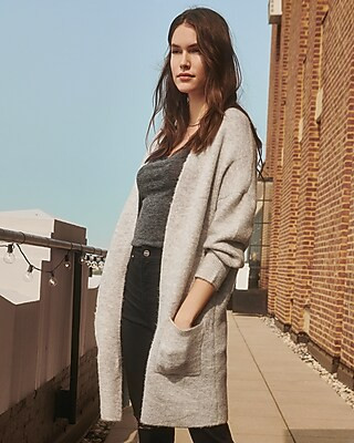 Express x You Cozy Patch Pocket Cardigan | Express