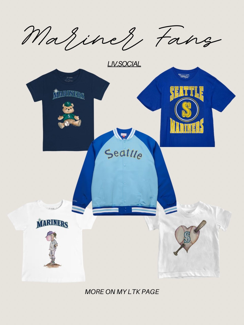 Seattle Mariners Baseball T-Shirts 

#baseball #baseballgame #baseballgamefit 

#LTKStyleTip #LTKActive