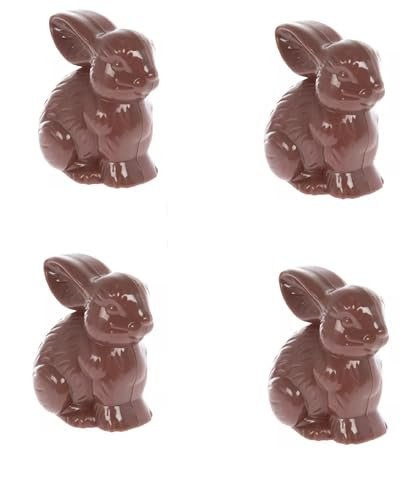 Chocolate Mini Bunny Plastic Fillable Easter Egg Hunt Treat Container - Easter Basket Stuffer - 4 count | Amazon (US)